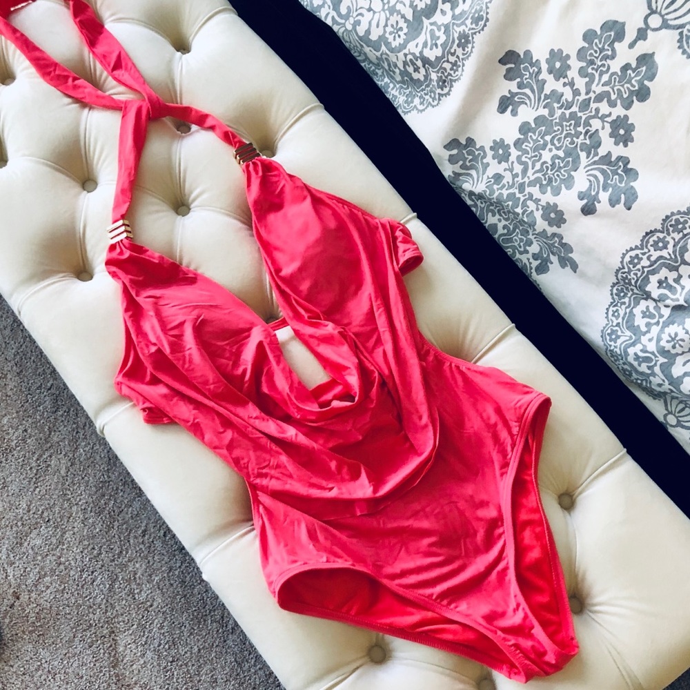 Sz Med BarIII Coral One Piece Swimsuit